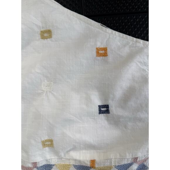 NWT‎ Free People One Shoulder Aztec Bali Baby Boho Embroidered Crop Top Medium - Picture 11 of 13